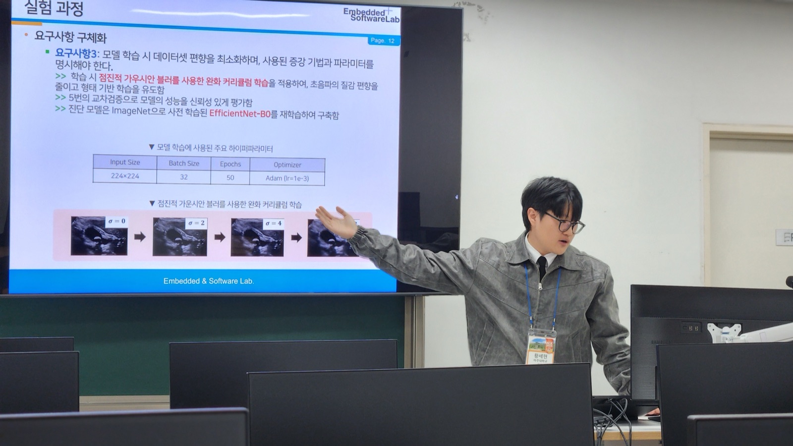 Presenting research at the lab