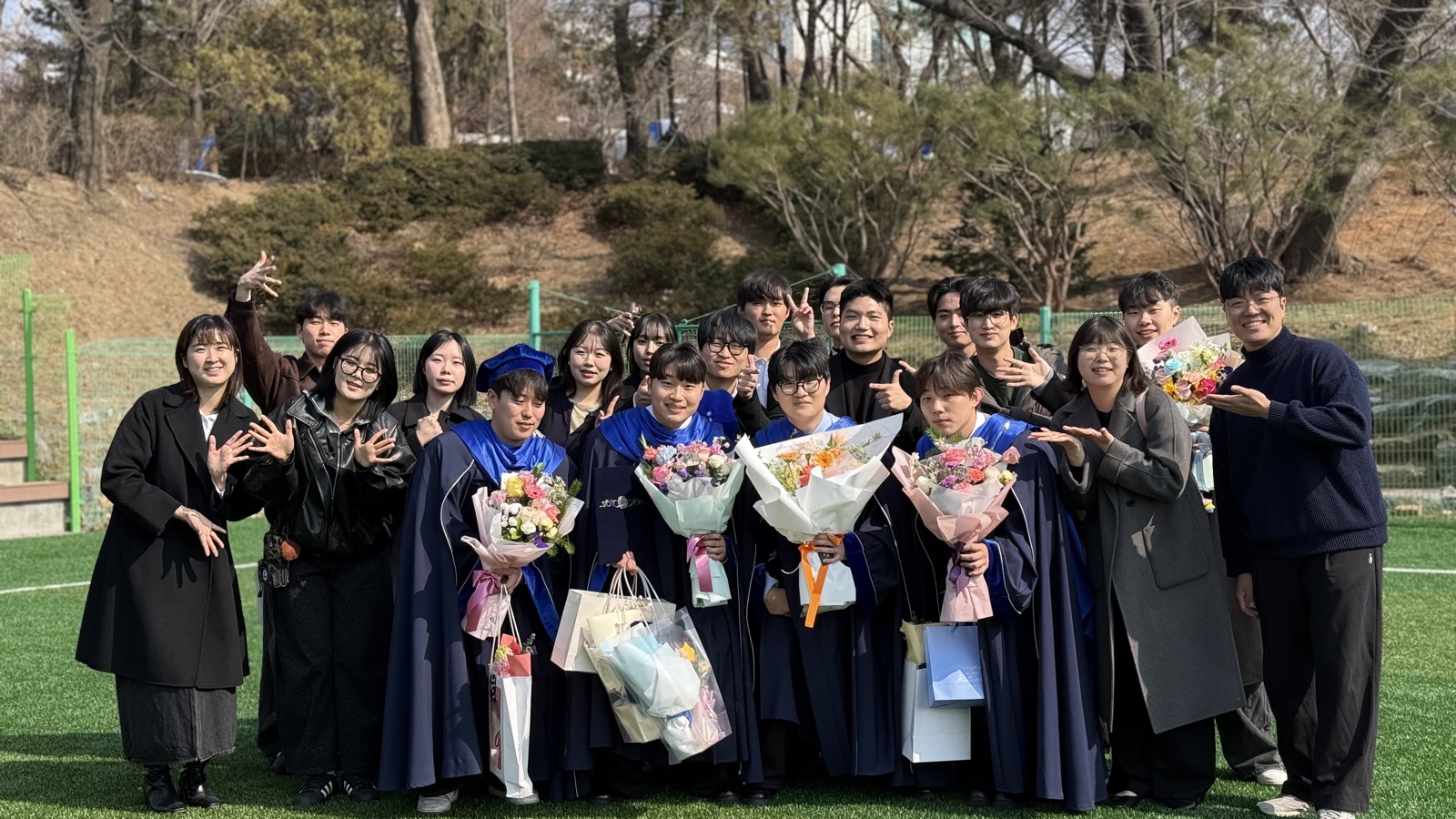 Commencement day with lab and classmates